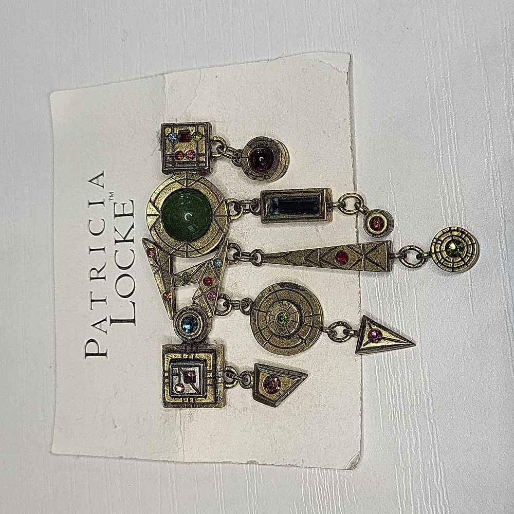 Patricia Locke Vintage Dangle Swarovski Crystal Brooch